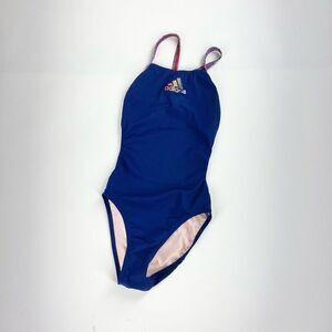 Adidas blue one piece swimsuit with open back 22”